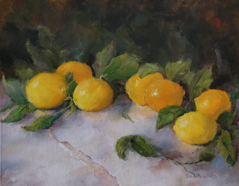 Lemons, Leaves, and Linens by artist Celeste Smith